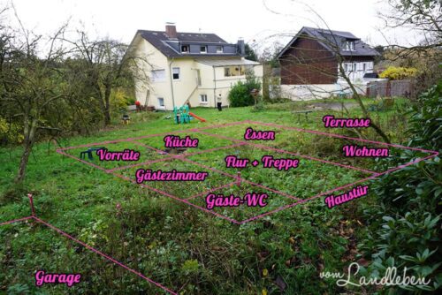 Grobabsteckung auf unserem Grundstück