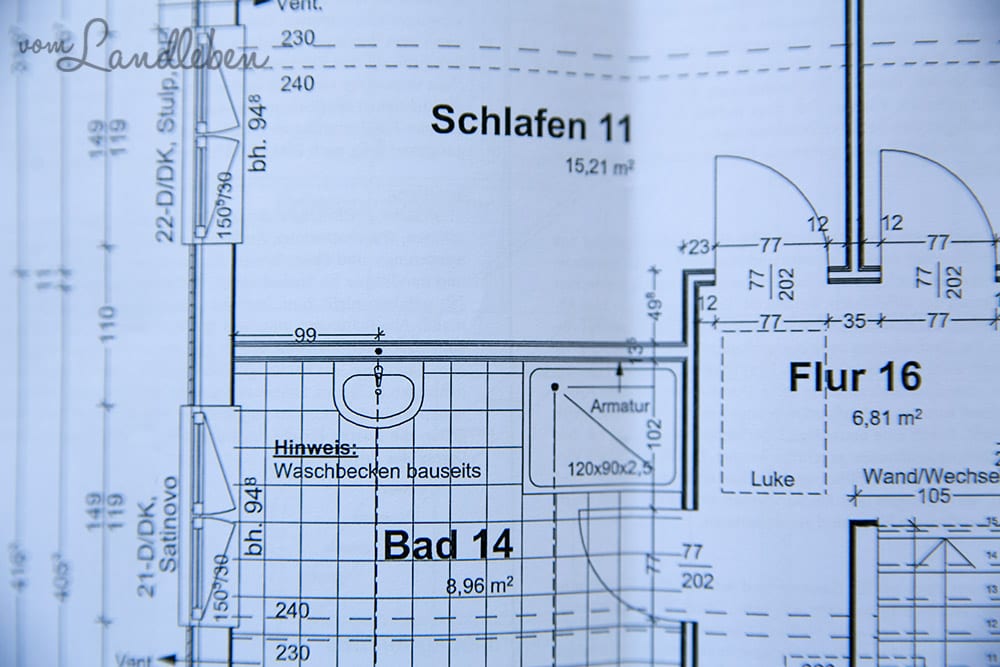 Grundriss des Badezimmers