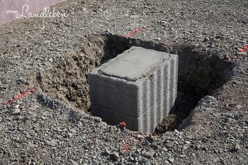 Punktfundamente für die Loggia-Stützpfeiler