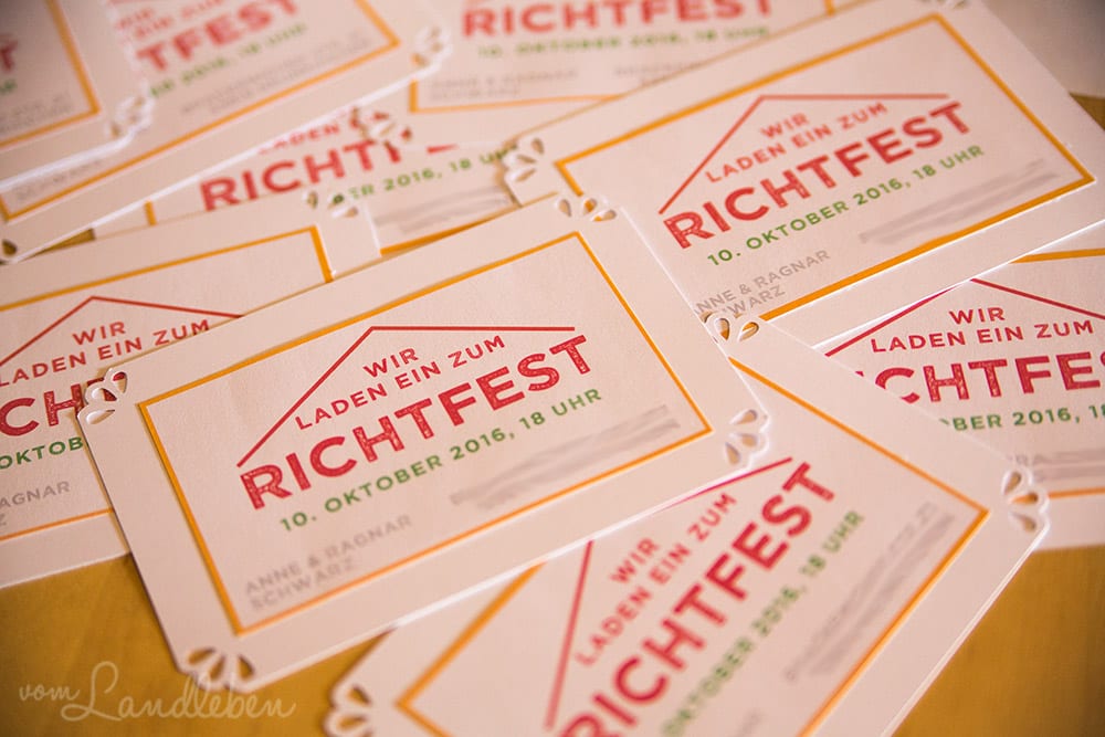 DIY-Einladungen zum Richtfest