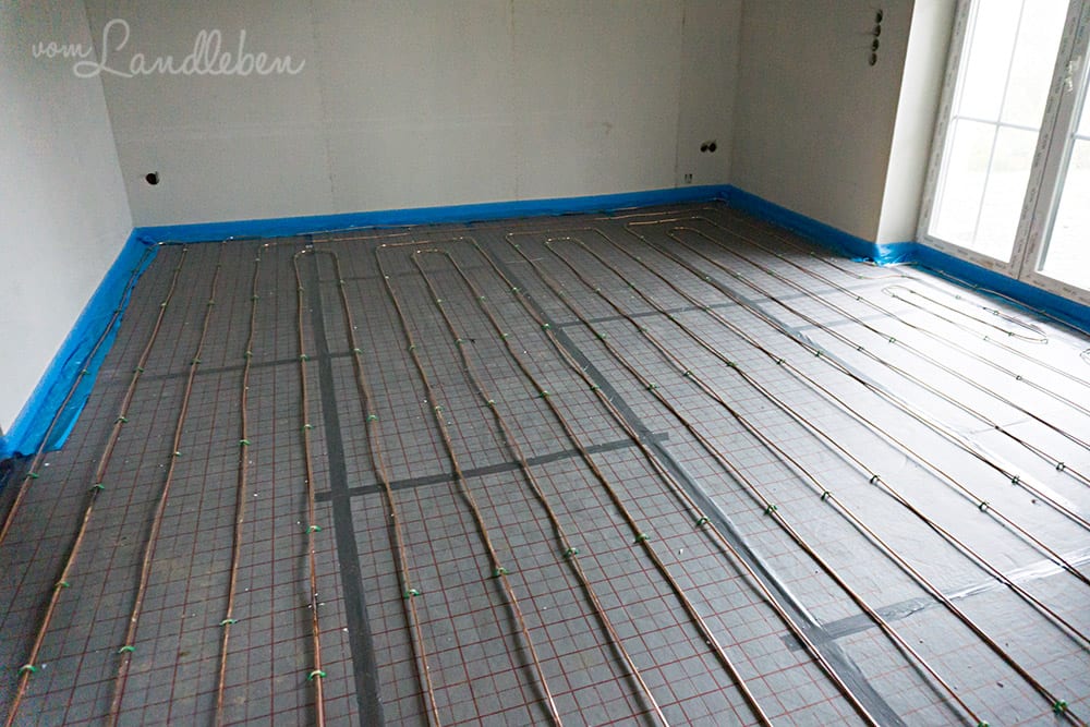 Die Fußbodenheizung im Wohn-/Esszimmer
