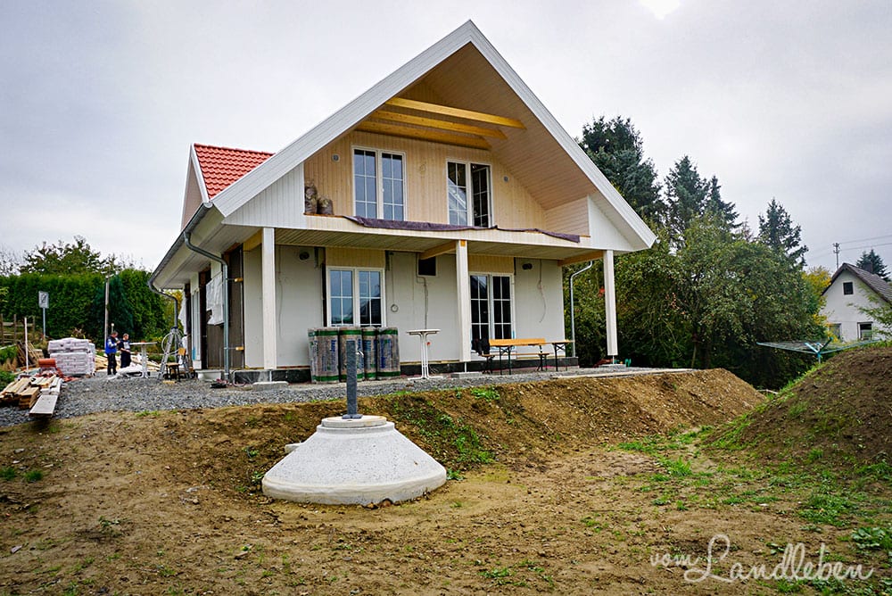 Hausbau mit Danhaus: das Gerüst ist weg!