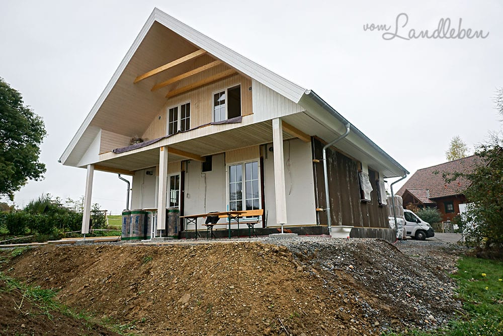 Hausbau mit Danhaus: das Gerüst ist weg!