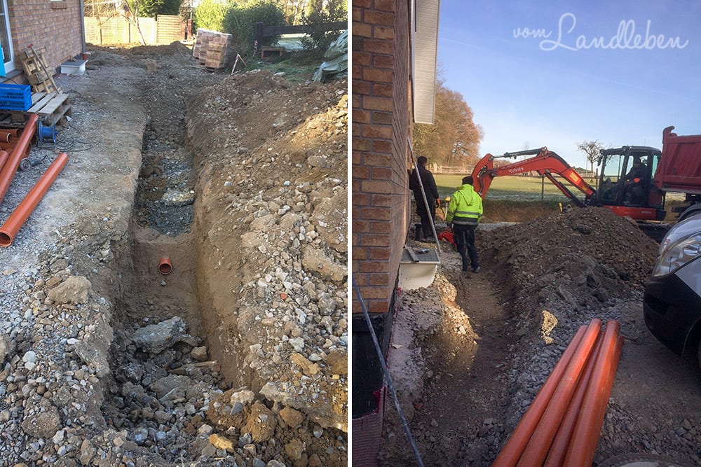 Links: vor der Haustür. Rechts: in der Einfahrt