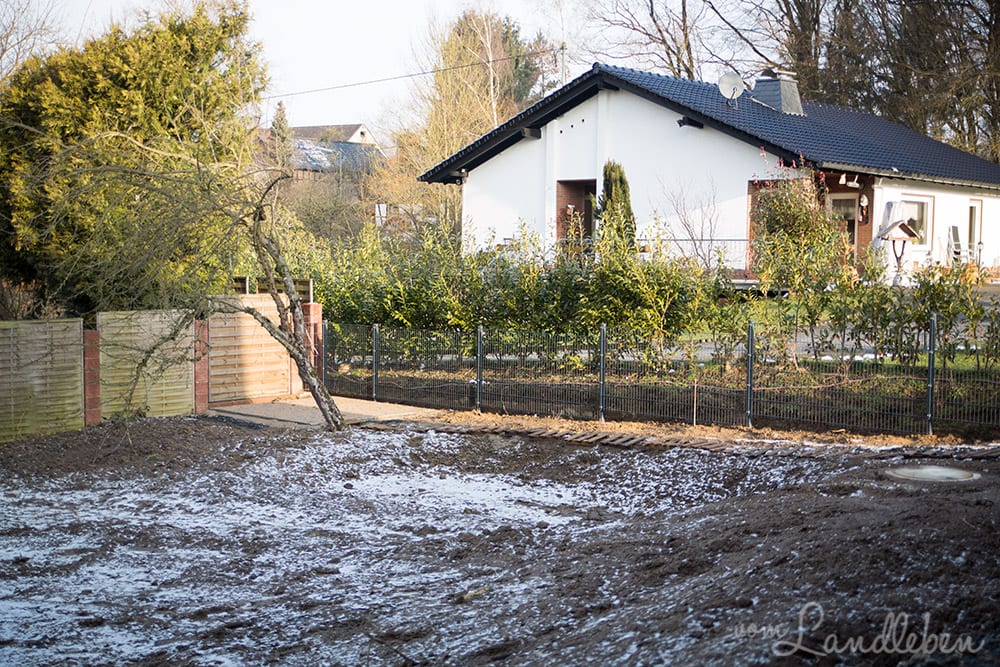 Gartenzaun um unser Danhaus: Doppelstabmattenzaun in Anthrazit