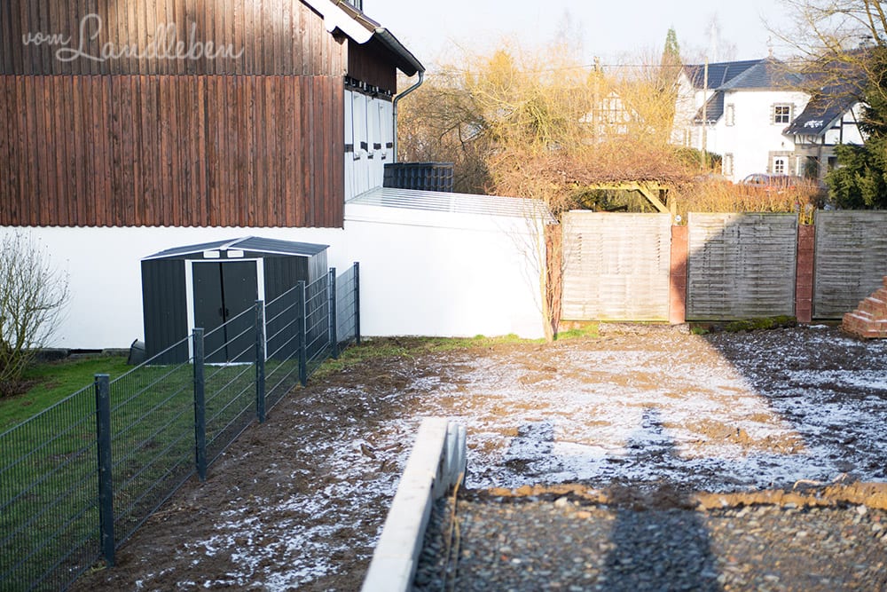 Gartenzaun um unser Danhaus: Doppelstabmattenzaun in Anthrazit