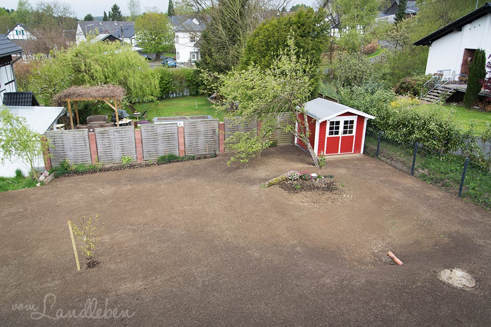 Fertig eingesäter Rasen