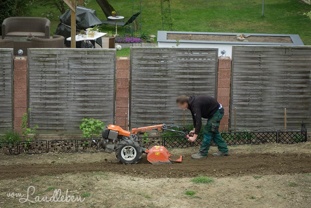 Vorbereitung für den Rasen: Fräsen