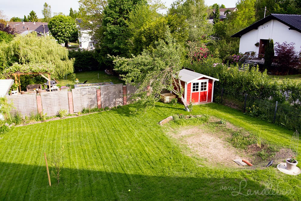 Das erste Mal Rasenmähen in unserem Garten