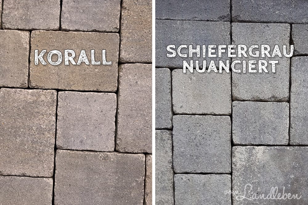 Unser Pflaster: korall und schiefergrau nuanciert