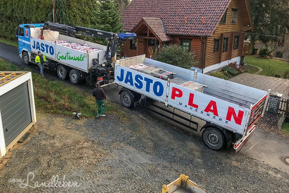 Lieferung der Pflastersteine