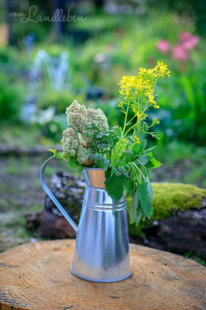 Blumenvase im Garten