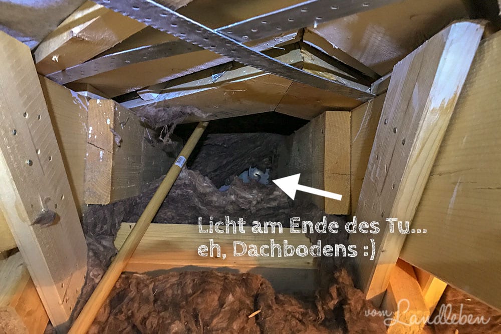 Dämmwolle auf dem Dachboden vom Danhaus
