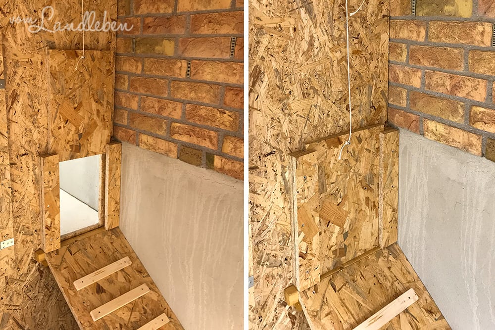 Hühnerklappe im Hühnerstall