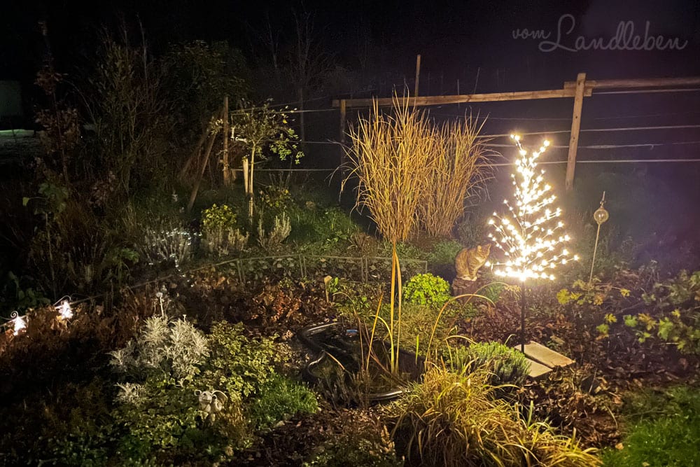 LED-Baum im Mittelgarten
