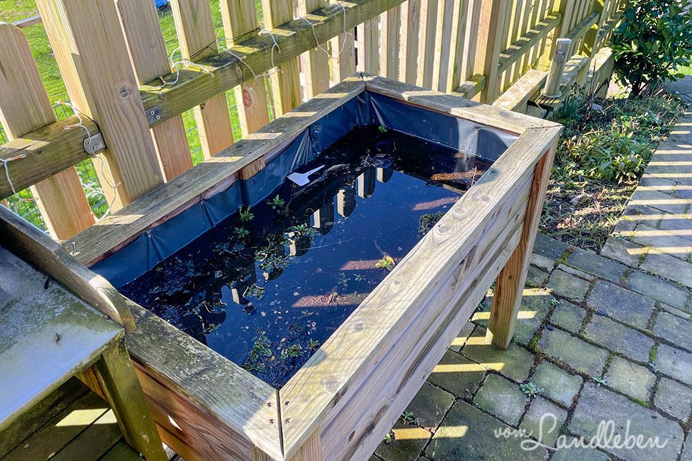 Hochbeet unter Wasser...