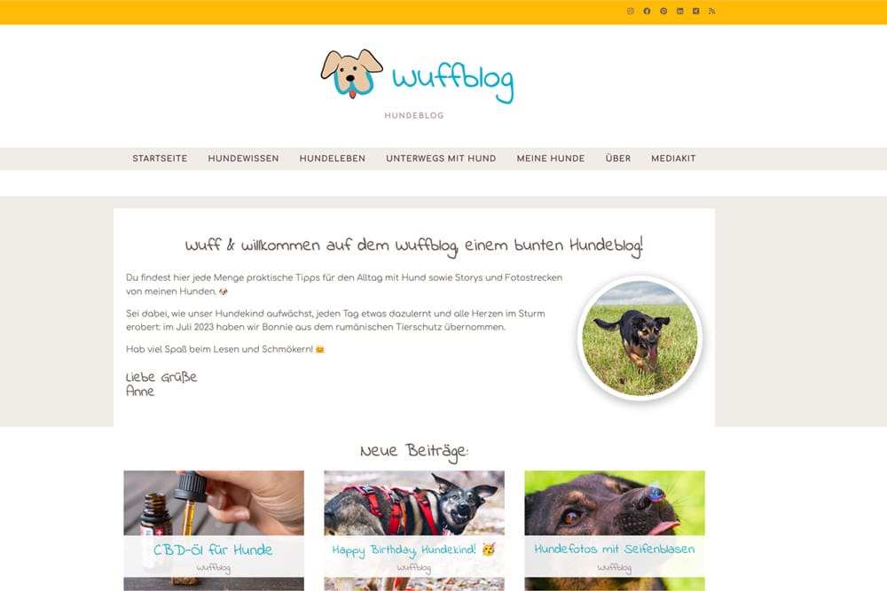 Screenshot: wuffblog.de - Hundeblog