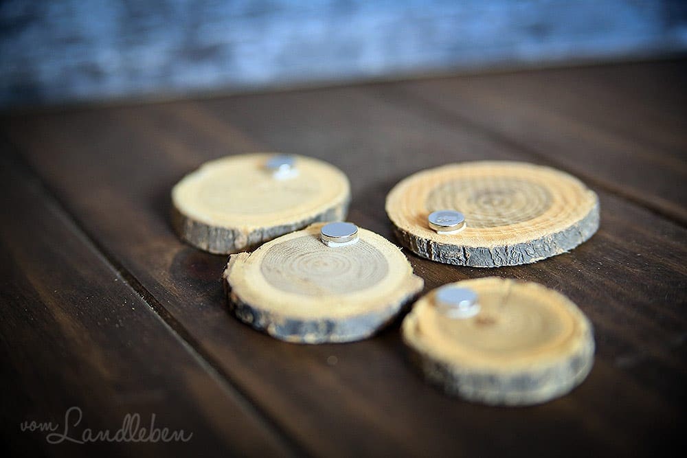 DIY: Magnete aus Holzscheiben