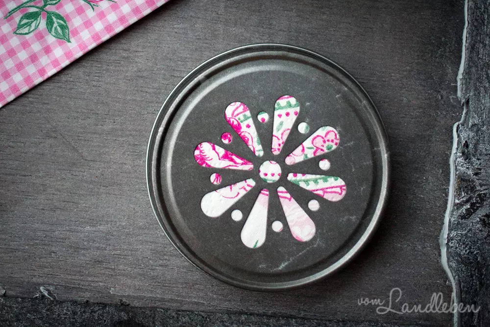 Mini-DIY für die Deckel von Mason-Gläsern
