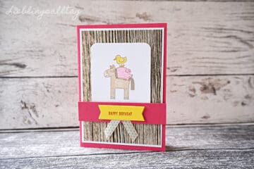 Geburtstagskarte mit Stampin' Up! - Barnyard Babies