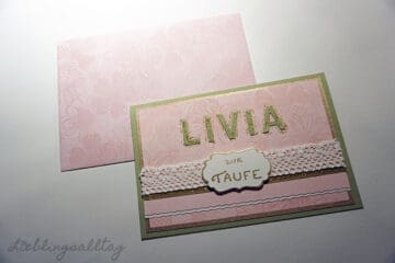 Selbstgebastelte Taufkarte