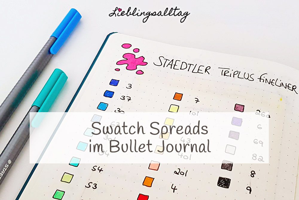 Swatch Spreads im Bullet Journal