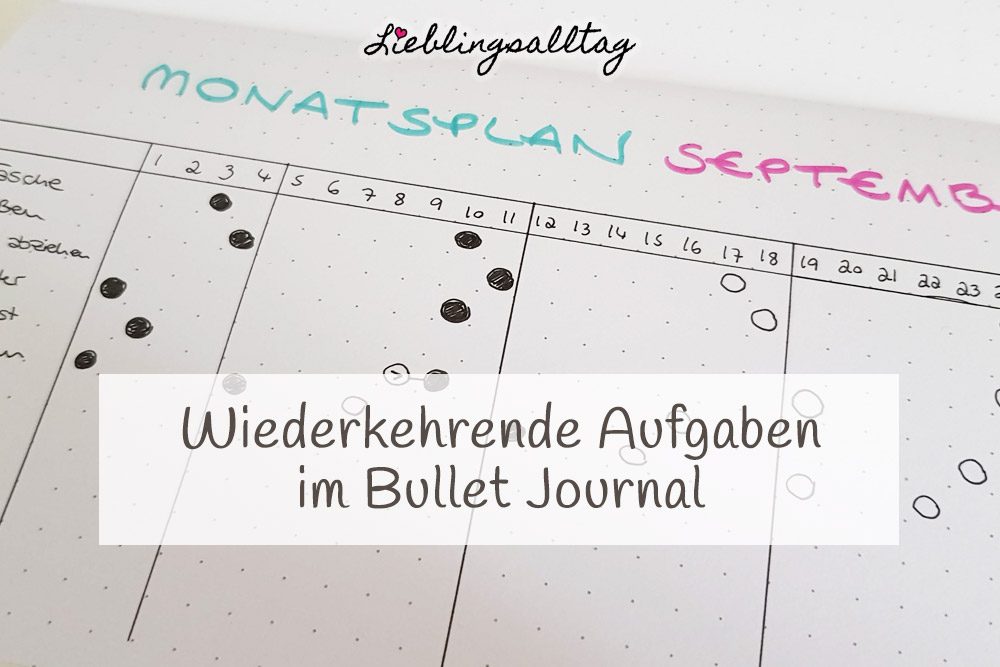Wiederkehrende Aufgaben im Bullet Journal