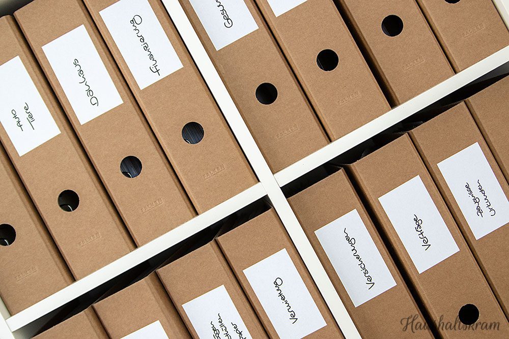 Papierkram organisieren mit Ordnern