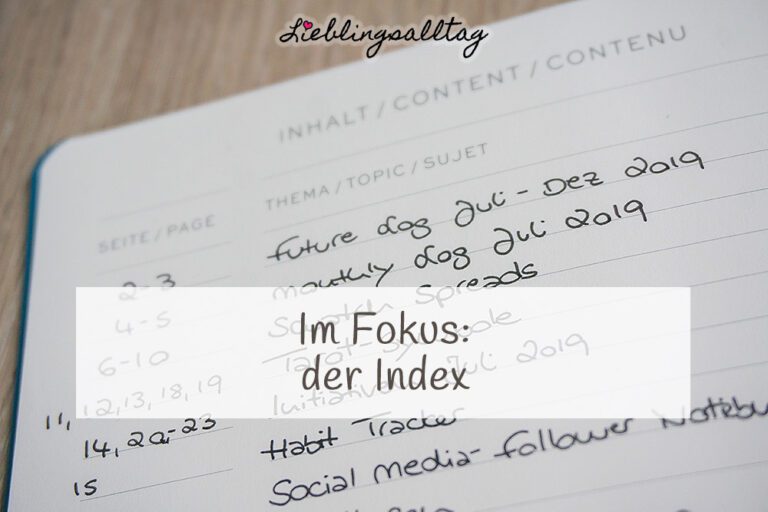 Index im Bullet Journal