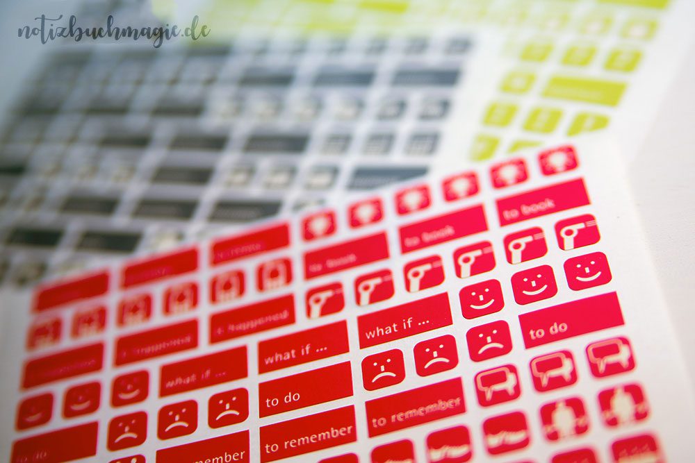 Aufkleber im Kalender von Moleskine