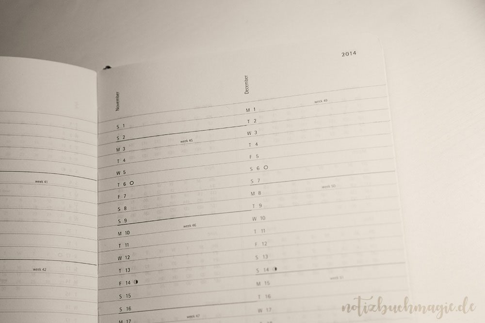 Kalender von Moleskine