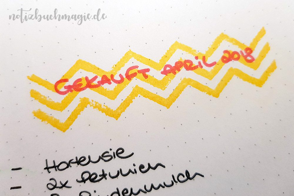 Überschrift im Bullet Journal mit Stempeln gestalten