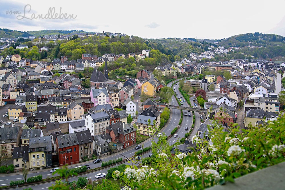 Blick von der Felsenkirche über Idar-Oberstein