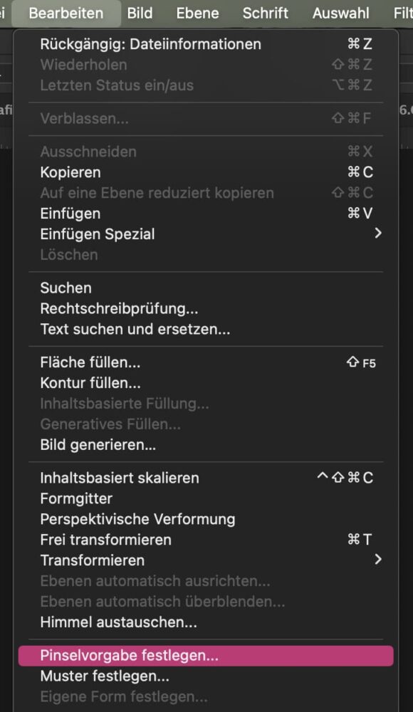 Pinselvorgabe festlegen in Photoshop