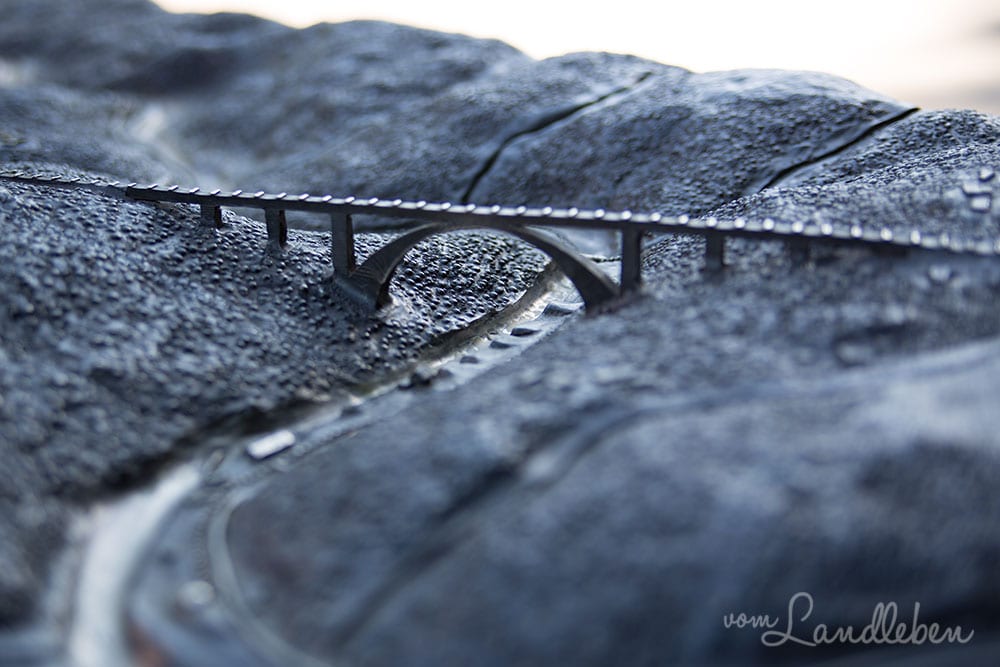 Ein Modell der Müngstener Brücke und ihrer Umgebung