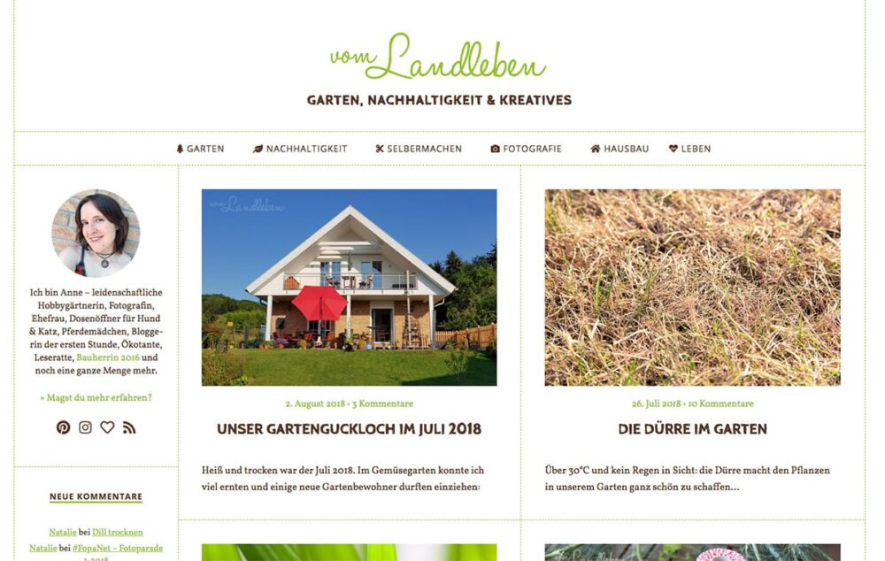 Screenshot vom-landleben.de August 2018