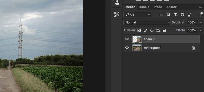 Spiegelung in Photoshop