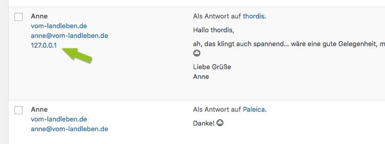 DSGVO: keine IP-Adresse von Kommentaren in WordPress