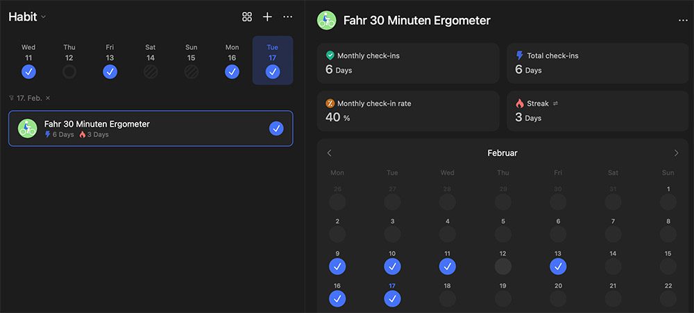 Gewohnheiten tracken in TickTick